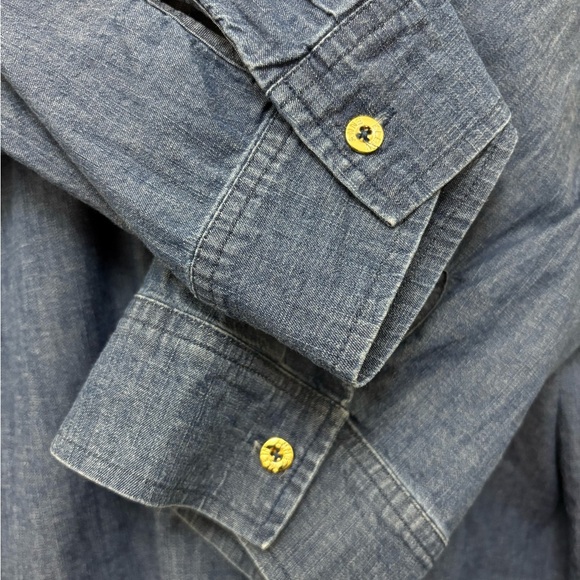 Anne Klein Denim Lace-Up Gold Hardware Women's Top - Picture 6 of 12